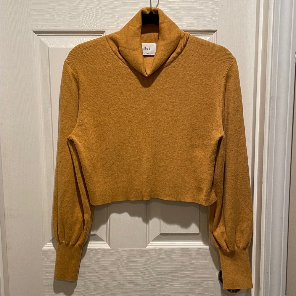 Aritzia Wilfred Rebecca cropped wool blend turtleneck sweater